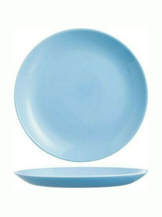 Luminarc Diwali Plate Shallow Glass Light Blue with Diameter 25cm 1pcs