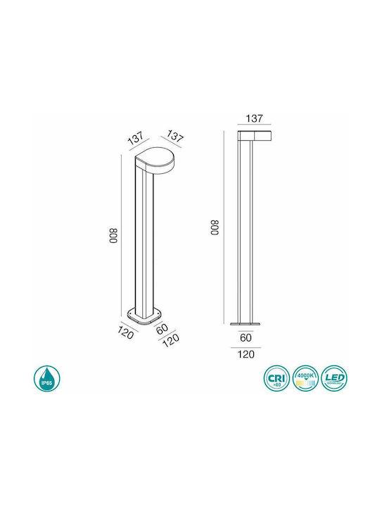 Gea Luce Stril Outdoor Floor Lamp Small Post IP65 Gray
