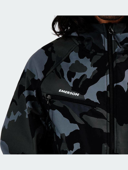 Χειμωνιάτικο Μπουφάν Softshell Αδιάβροχο και Αντιανεμικό Camo Black / Khaki