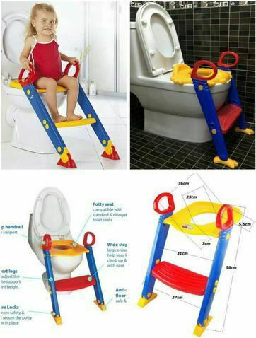 Factory Toddler Toilet Seat with Footrest & Handles Multicolour
