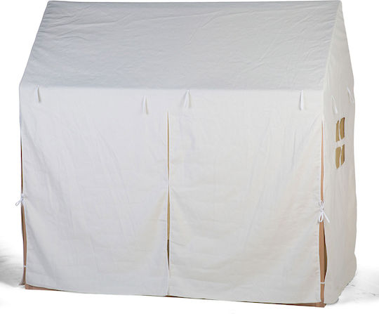 Vordach & Bett-Zelt Bett Tipi Haus Weiß 140x70cm