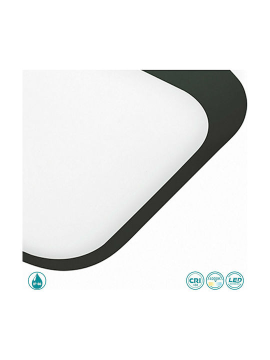 Gea Luce Sidhe Outdoor Ceiling Flush Mount with Integrated LED in Black Color GES920