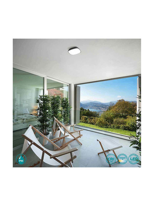 Gea Luce Asman Deckenleuchte für den Außenbereich mit integriertem LED in Gray Farbe GES091