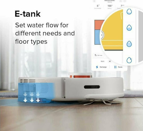Roborock S5 Max Roboterstaubsauger zum Saugen & Wischen mit Kartierung und Wi-Fi Weiß