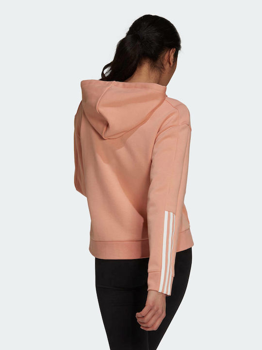 adidas Essentials Loose-Cut 3-Stripes Jacket Ambient Blush with Hood