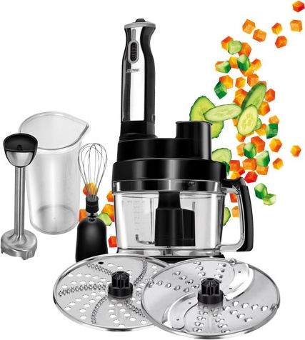 MPM Handmixer mit Edelstahlstab 800W Schwarz