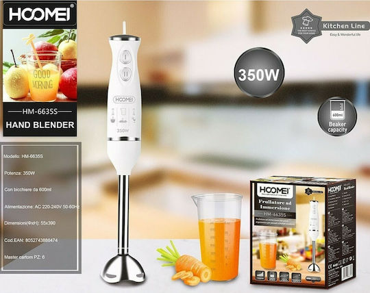 Hoomei Handmixer mit Inox-Stab 350W Weiß