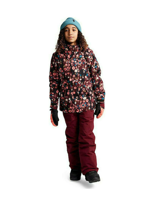 Burton Kids Casual Jacket short Hooded Burgundy Elodie Flower Camo