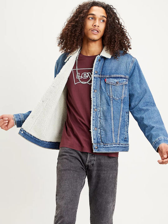 Type 3 Sherpa Trucker Denim Jacket Blue