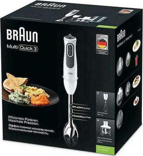 Braun MultiQuick 3 MQ 3135 WH Sauce Stabmixer mit Edelstahlstab 750W Weiß
