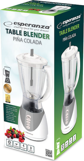 Esperanza Pina Colada Μπλέντερ με Πλαστική Κανάτα 1.5 lt 500W Λευκό