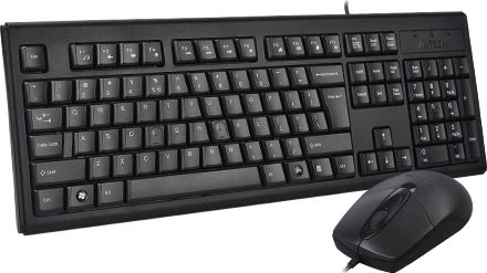 A4Tech KRS-8372 Комплект клавиатура и мишка Английски UK Черен