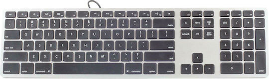 Matias Wired Aluminum Tenkeyless Keyboard for Mac Πληκτρολόγιο Αγγλικό UK Συμβατό με Mac Ασημί