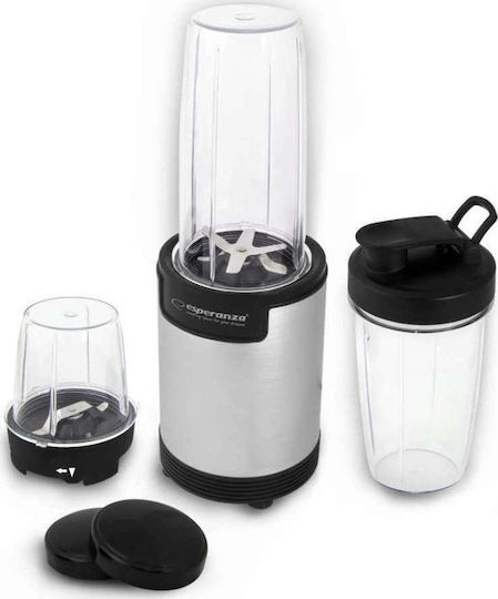 Esperanza Nutri Bomb Μπλέντερ με Πλαστική Κανάτα 800 ml 900W Inox