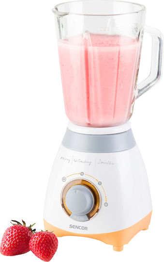 Sencor Μπλέντερ με Γυάλινη Κανάτα 1.5 lt 600W Πορτοκαλί SBL 4370
