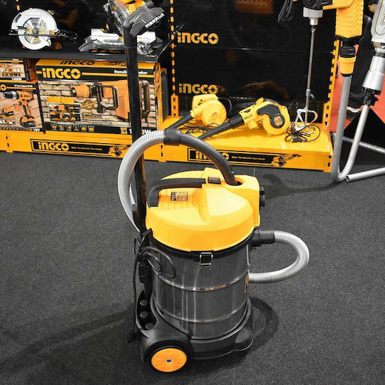 Ingco Staubsauger Flüssigkeiten / Feststoffe 1400W mit Kunststoff Behälter 30Es