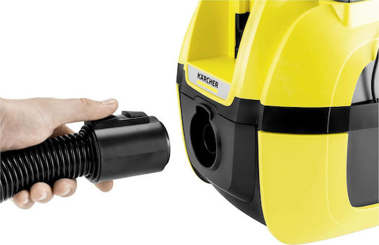 Karcher WD 1 Compact Rechargeable Vacuum Wet / Dry Without Charger and Battery with Plastic Bin 7lt