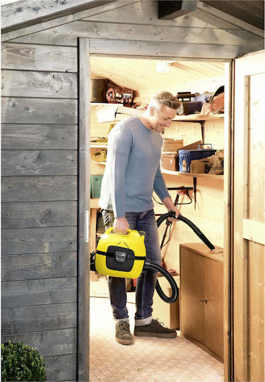 Karcher WD 1 Compact Rechargeable Vacuum Wet / Dry Without Charger and Battery with Plastic Bin 7lt