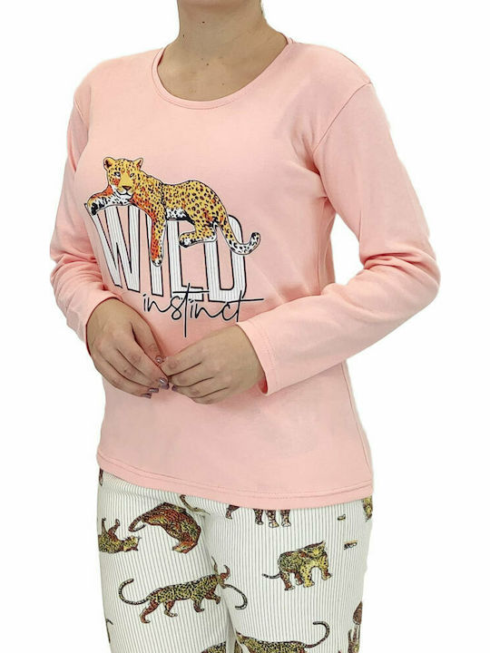 Damen Schlafanzug Wild Tiger rosa W22