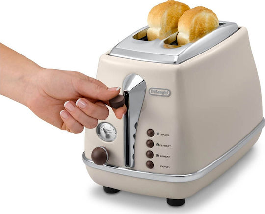 De'Longhi Icona Vinta Toaster 2 Slots 900W Beige