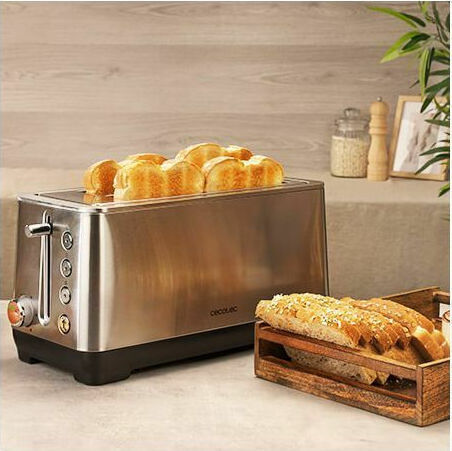 Cecotec BigToast Extra Double Φρυγανιέρα 4 Θέσεων 1000W Inox