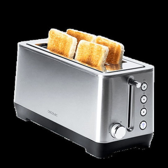 Cecotec BigToast Extra Double Φρυγανιέρα 4 Θέσεων 1000W Inox