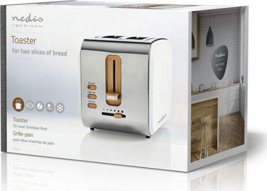 Nedis Тостер Двуместна 900W Бяла