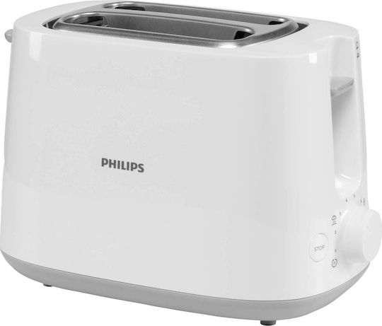 Philips Φρυγανιέρα 2 Θέσεων 830W Λευκή