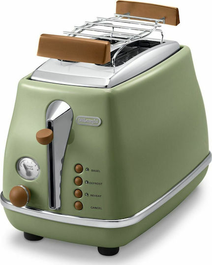De'Longhi Icona Тостер Двуместна 900W Зелена