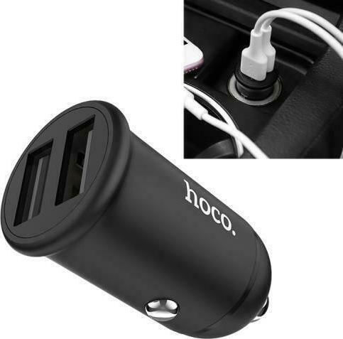 Hoco Z30 Handy-Autoladegerät 3.1A Schnellladen mit 2xUSB-A Schwarz Farbe