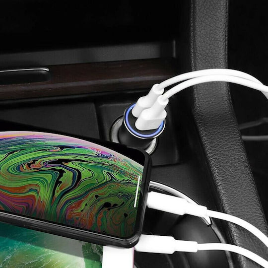 Hoco Z30 Handy-Autoladegerät 3.1A Schnellladen mit 2xUSB-A Schwarz Farbe