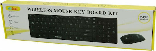 Andowl QY-Q10 Kabellos Tastatur & Maus Set Englisch US