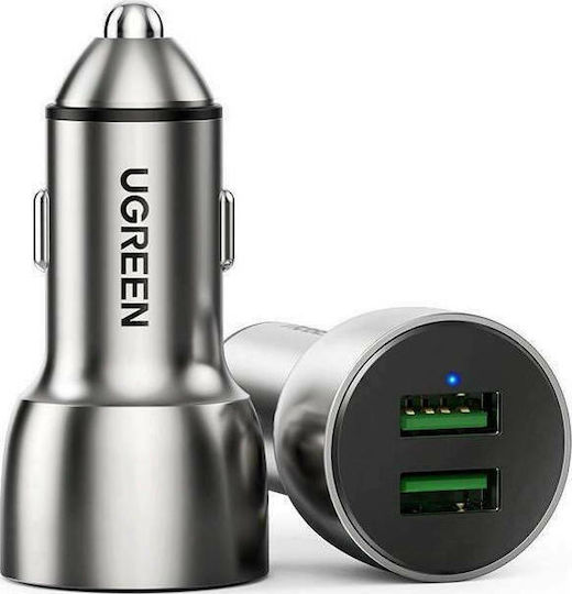 Ugreen Car Charger Gray Total Intensity 3A Fast Charging with Ports: 2xUSB