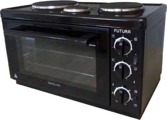 Davoline EC 450 Chef Elektrischer Ofen 28Es mit 3 Brennern Weiß
