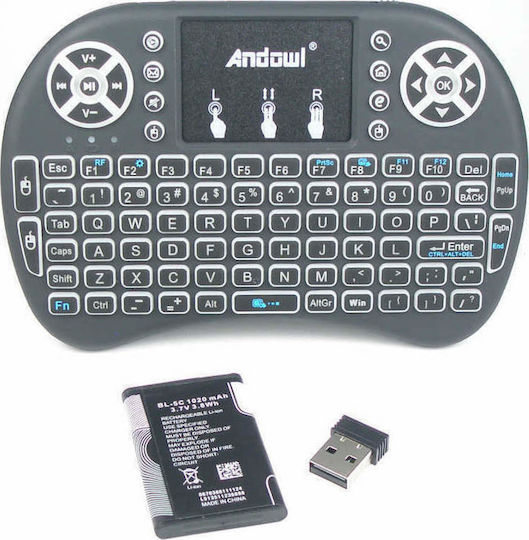 Andowl QY-K03 Kabellos Tastatur mit Touchpad Englisch US