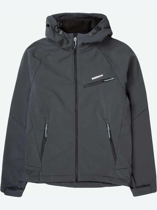 Χειμωνιάτικο Μπουφάν Softshell Αδιάβροχο και Αντιανεμικό Dark Grey