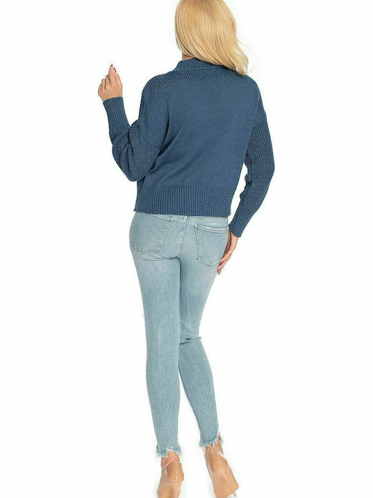 PeeKaBoo 70035 Women's Long Sleeve Sweater Cotton Blue 146914