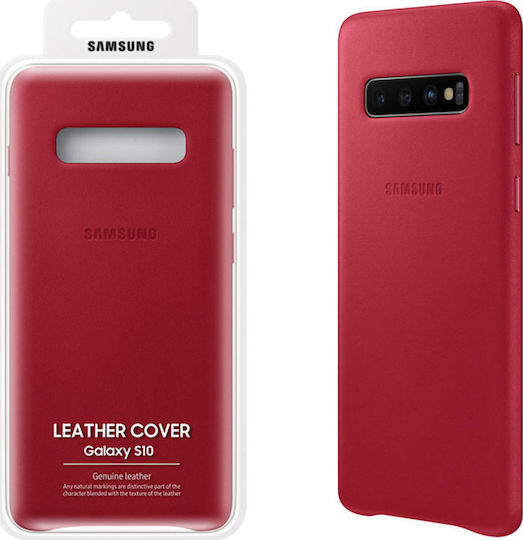 Samsung Leather Cover Back Cover Δερμάτινο Κόκκινο (Galaxy S10)