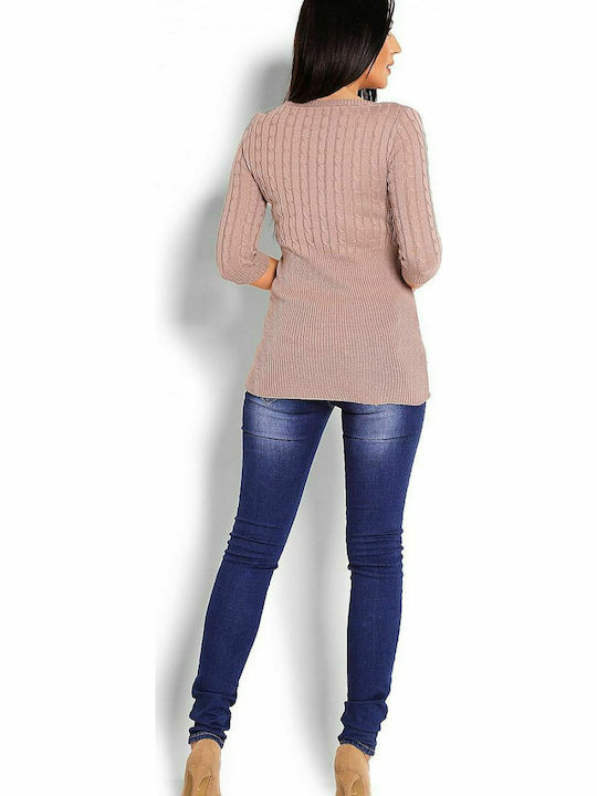 PeeKaBoo 70008 Damen Pullover mit 3/4-Ärmeln Cappuccino