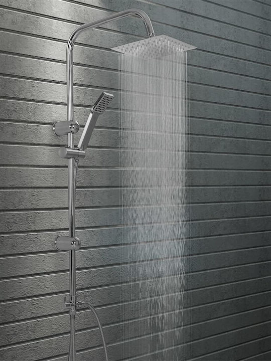 vidaXL Coloană de duș fără Baterie 95cm Argintiu
