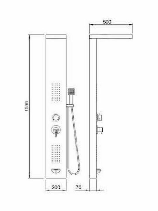 Tema Hydromassage Column 150cm Chrome