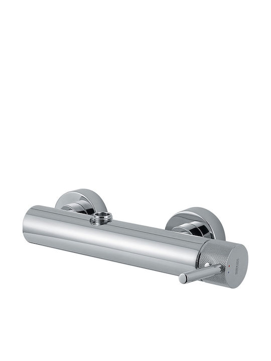 Armando Vicario Industrial Shower Column with Bathtub Mixer 117cm Silver
