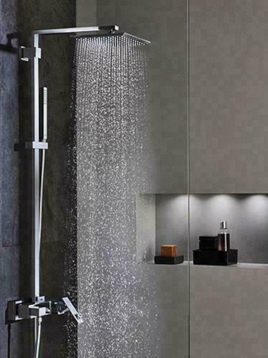 Grohe Euphoria Στήλη Ντουζ με Μπαταρία 109.6cm Ασημί