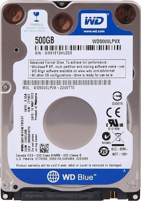 Western Digital Blue 500GB HDD Festplatte 2.5" SATA III 5400Umdrehungen pro Minute mit 16MB Cache für Laptop / Schreibtisch / PS4 WD5000LPCX