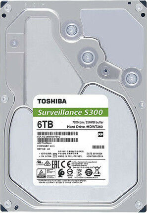 Toshiba S300 Surveillance 6TB HDD Hard Drive 3.5" SATA III 5400rpm with 256MB Cache for Recorder HDWT860UZSVA