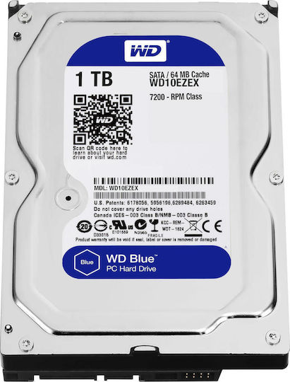 Western Digital Blue 1TB HDD Hard Drive 3.5" SATA III 7200rpm with 64MB Cache for Desktop WD10EZEX