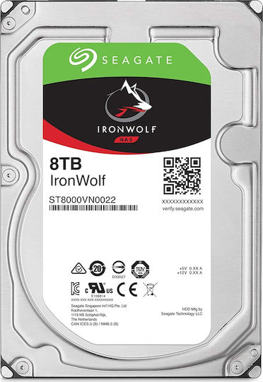 Seagate Ironwolf 8TB HDD Hard Drive 3.5" SATA III 7200rpm with 256MB Cache for NAS ST8000VN0022