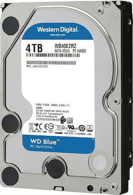 Western Digital Blue 4000ГБ Хард диск Σκληρи дискове 3.5" SATA III 5400оборотивминута с 64МБ Кеш за Настолен компютър WD40EZRZ