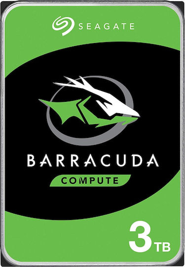 Seagate BarraCuda 3TB HDD Σκληρός Δίσκος 3.5" SATA III 5400rpm με 256MB Cache για Desktop ST3000DM007
