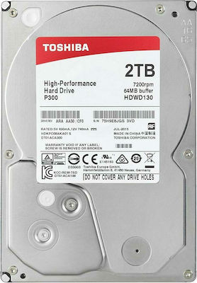 Toshiba P300 2TB HDD Σκληρός Δίσκος 3.5" SATA III 7200rpm με 64MB Cache για Desktop HDWD120UZSVA